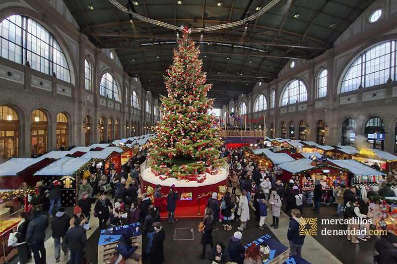 estación de zúrich en navidad